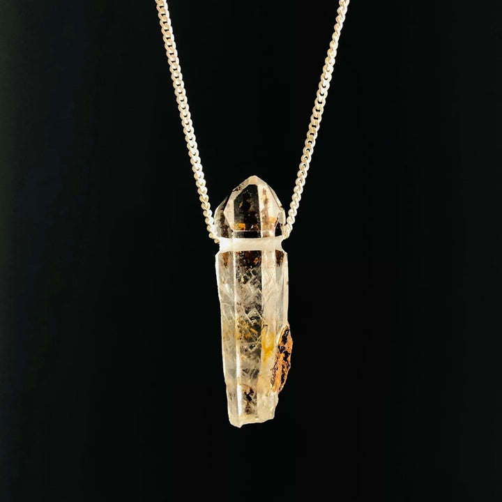 Cristal Rutilado - colar curto 50 cm (prata 925)