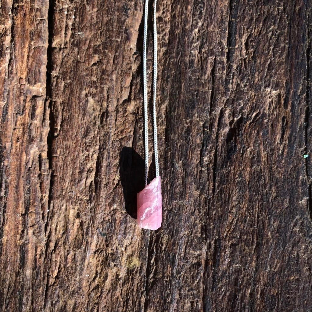 Turmalina Rosa - colar curto 40 cm (prata 925)