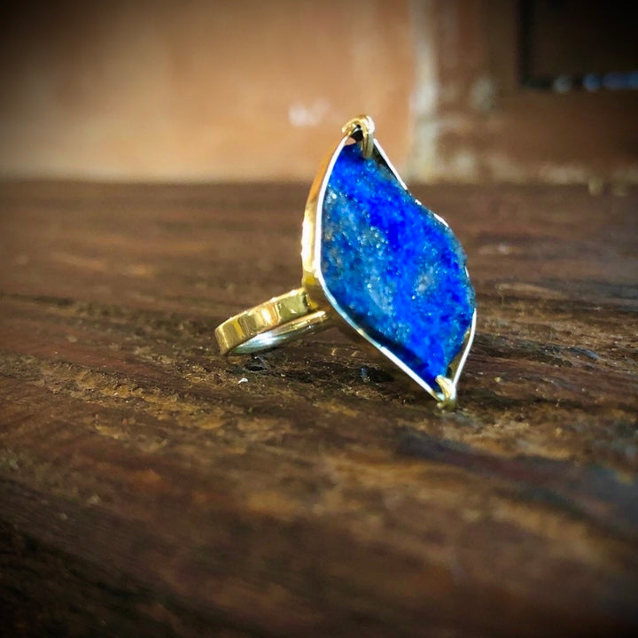 Lápis Lazuli Anel Celestial (ouro 18k)