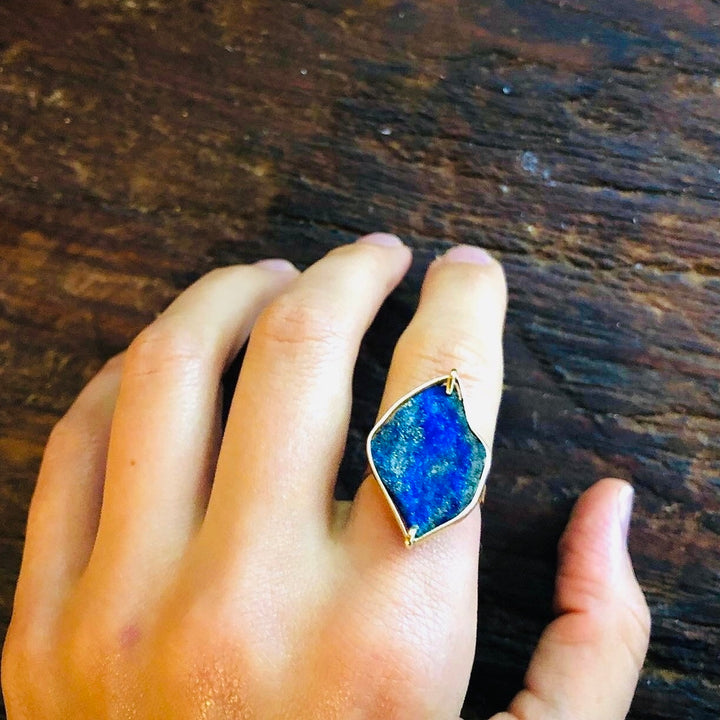 Lápis Lazuli Anel Celestial (ouro 18k)