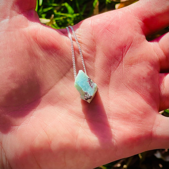 Larimar - colar curto 40 cm (prata 925)