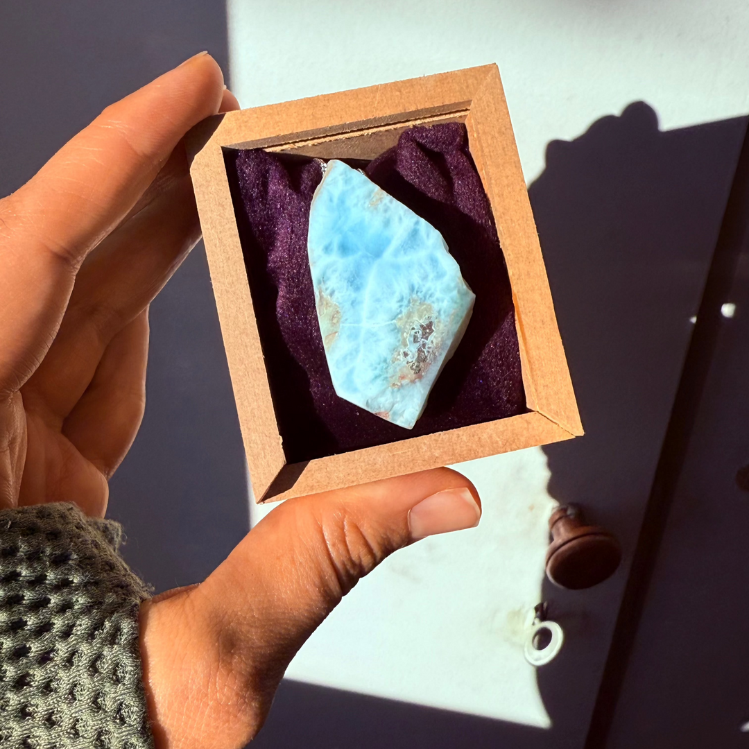 Larimar - colar longo 70 cm (prata 925)