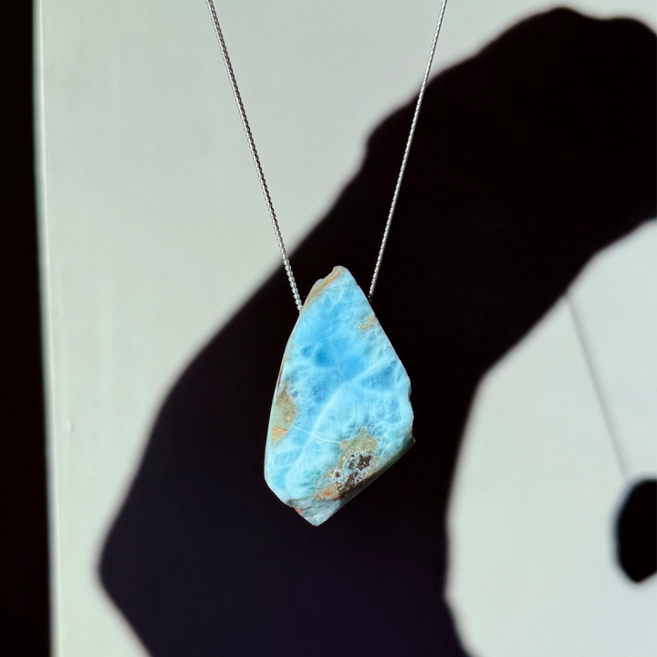 Larimar - colar longo 70 cm (prata 925)