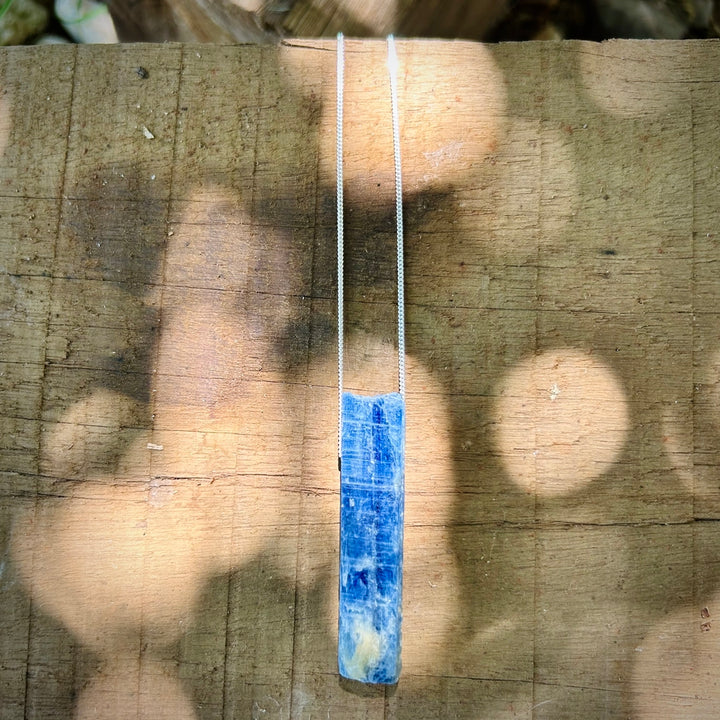 Cianita Azul - colar longo 70 cm (prata 925)