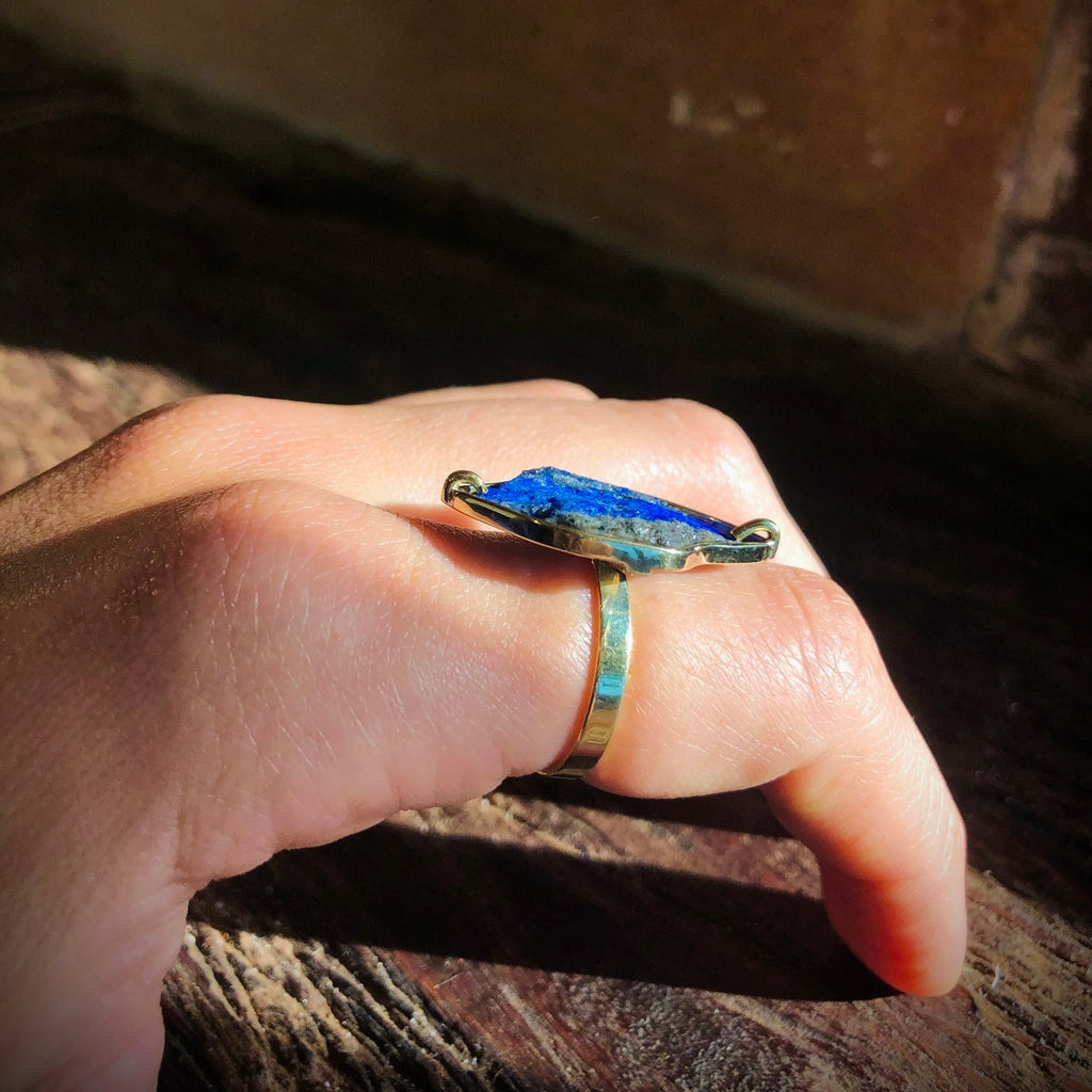 Lápis Lazuli Anel Celestial (ouro 18k)