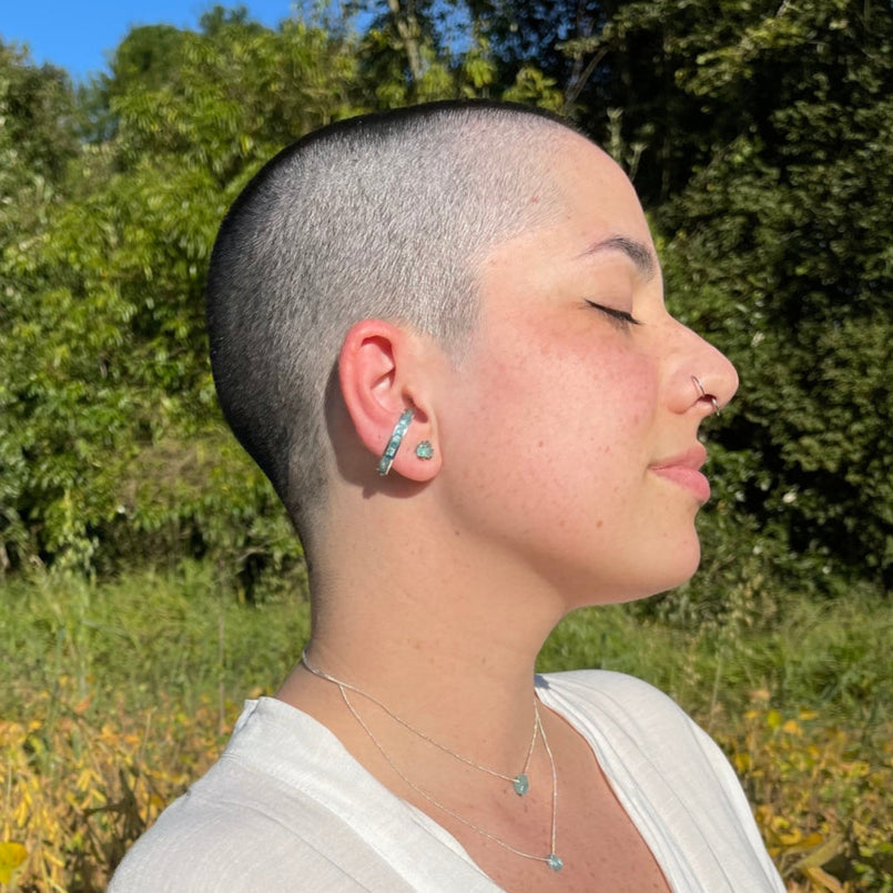 Água Marinha - ear hook (prata 925)