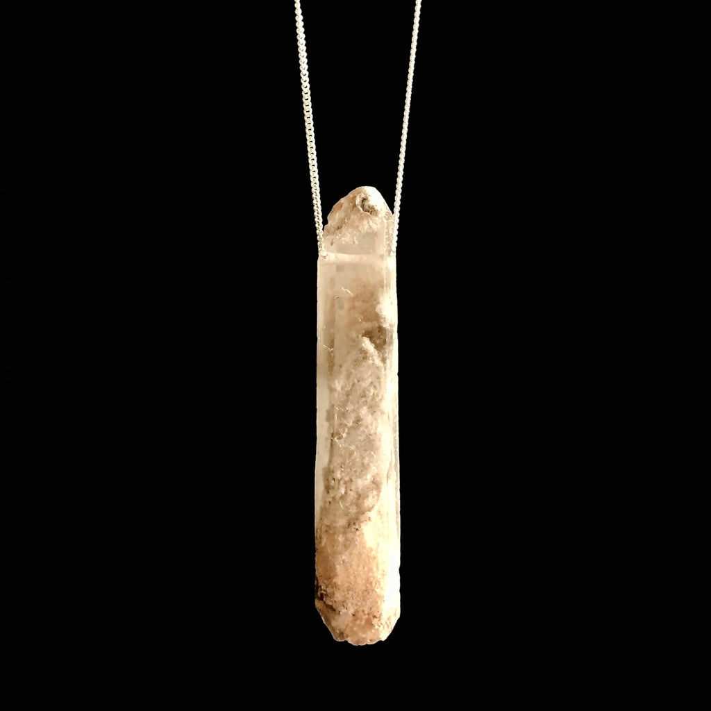 Cristal Lodolita - colar longo 80 cm (prata 925)