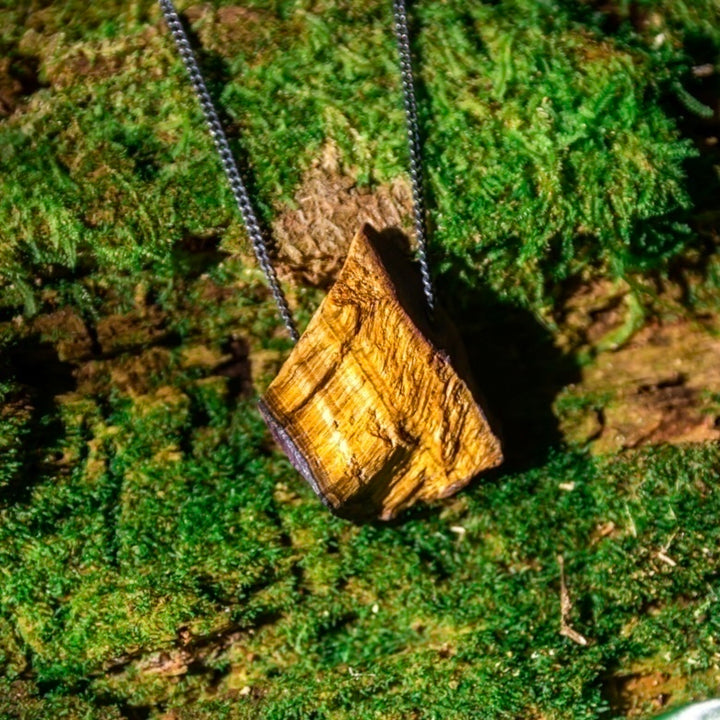 Olho de Tigre - colar curto 45 cm (prata 925 escurecida)