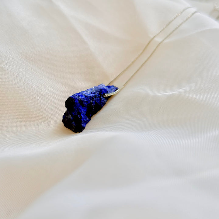 Lápis Lazuli - colar longo 70 cm (prata 925)