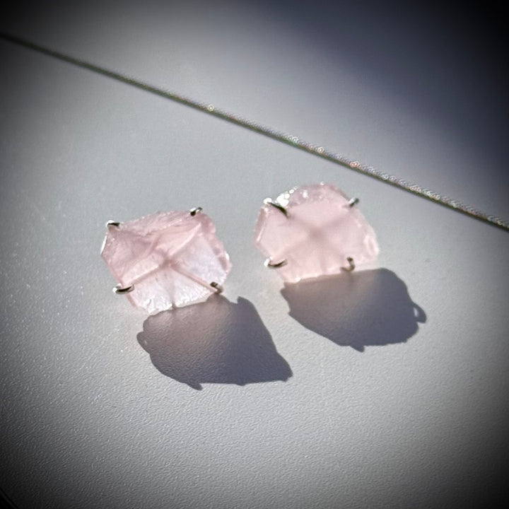 Quartzo Rosa - brinco G (prata 925)