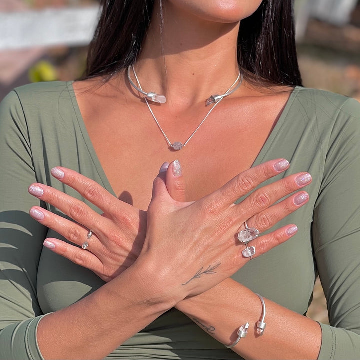Quartzo Cristal - anel (prata 925)