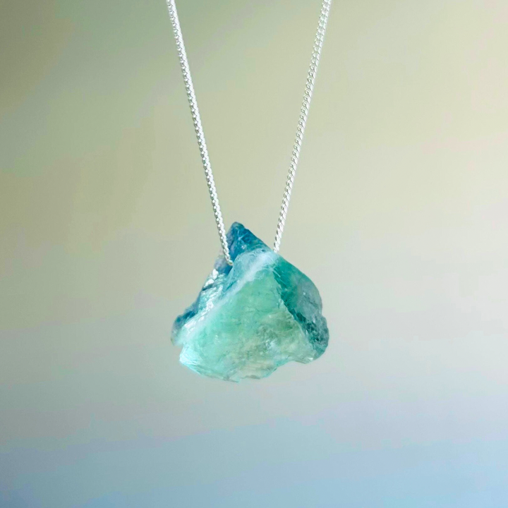 Fluorita Arco-Íris - colar 50 cm (prata 925)