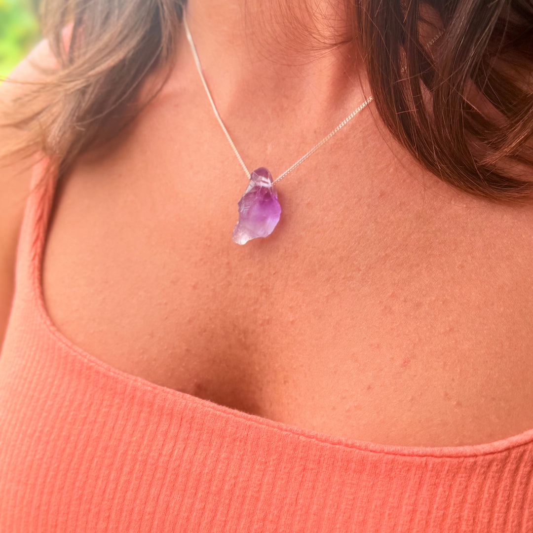 Ametista - colar curto 45 cm (prata 925)