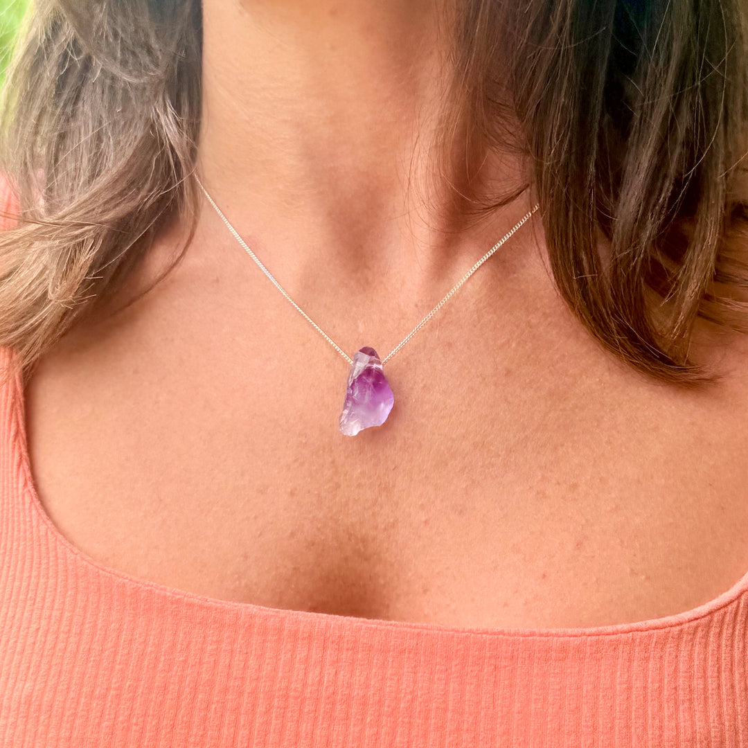 Ametista - colar curto 45 cm (prata 925)