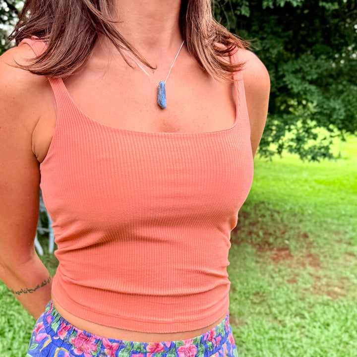 Cianita Azul - colar curto 50cm (prata 925)