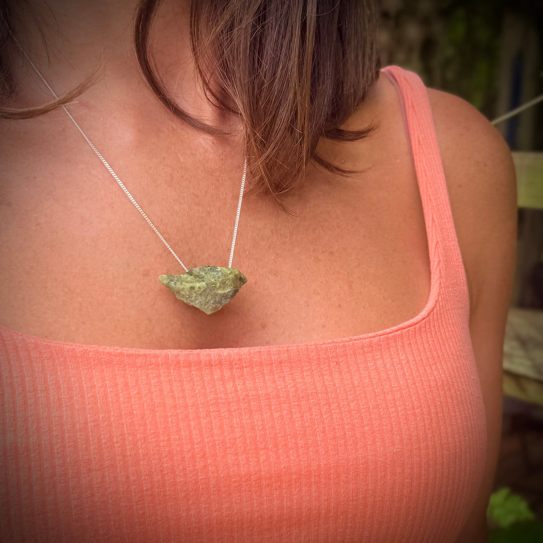 Nefrita - colar 50 cm (prata 925)