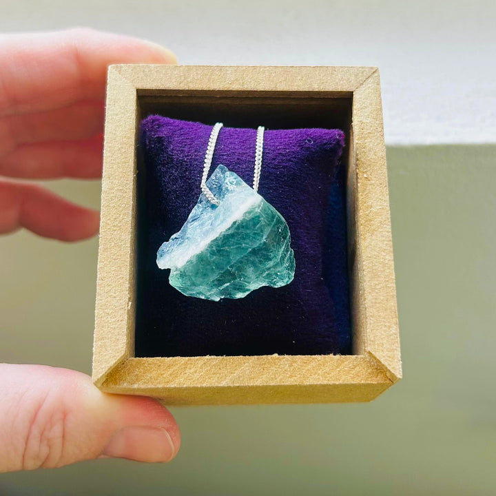 Fluorita Arco-Íris - colar 50 cm (prata 925)