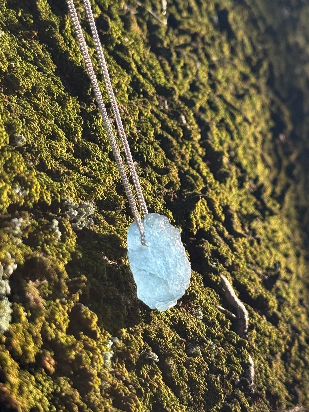Água Marinha - colar longo 60 cm (prata 925)