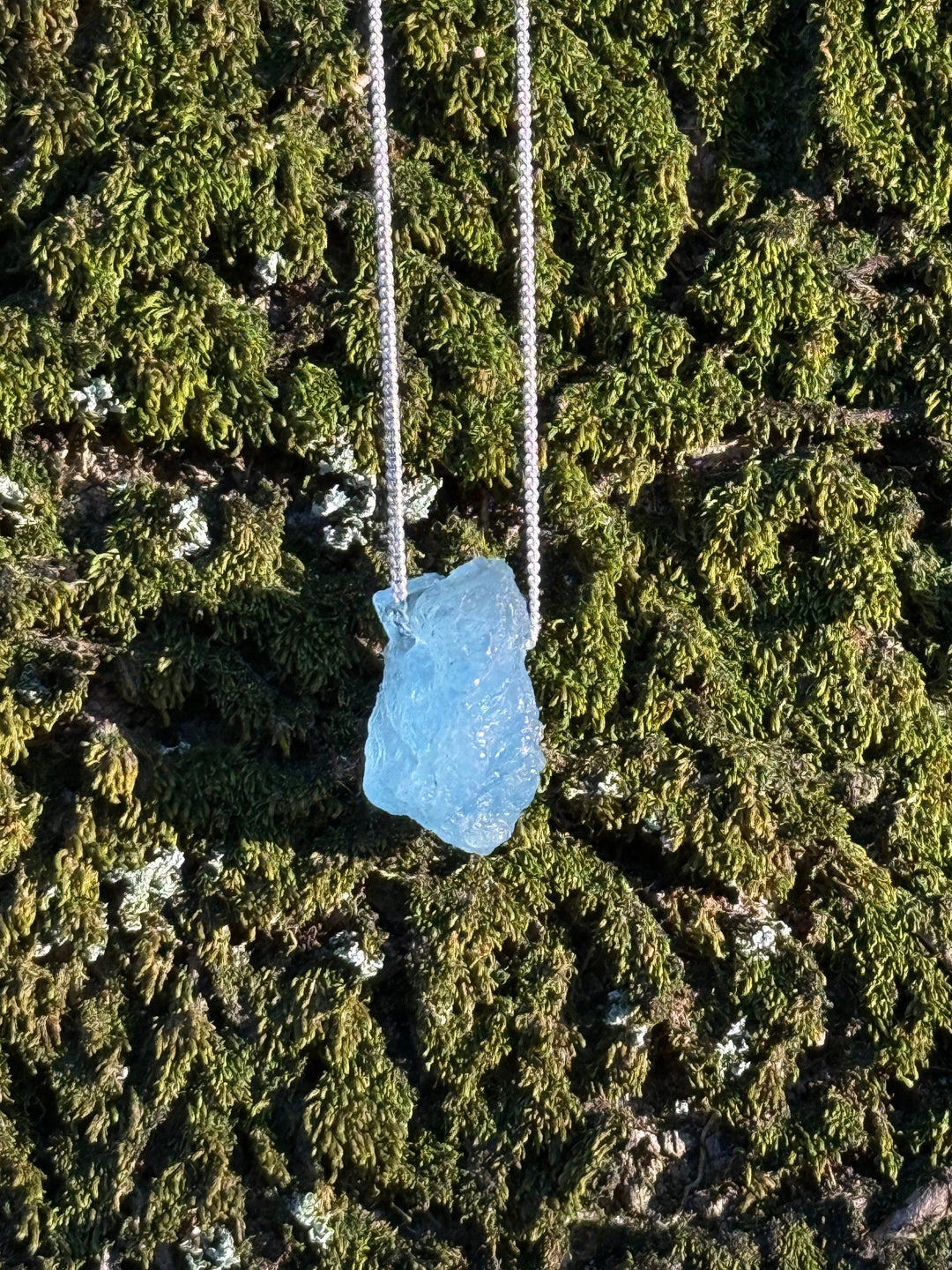 Água Marinha - colar longo 60 cm (prata 925)