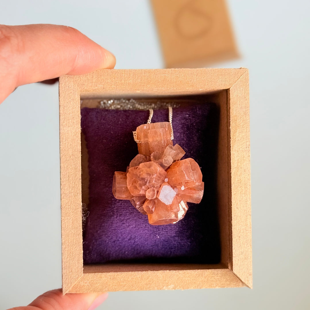 Aragonita - colar curto 60 cm (prata 925)