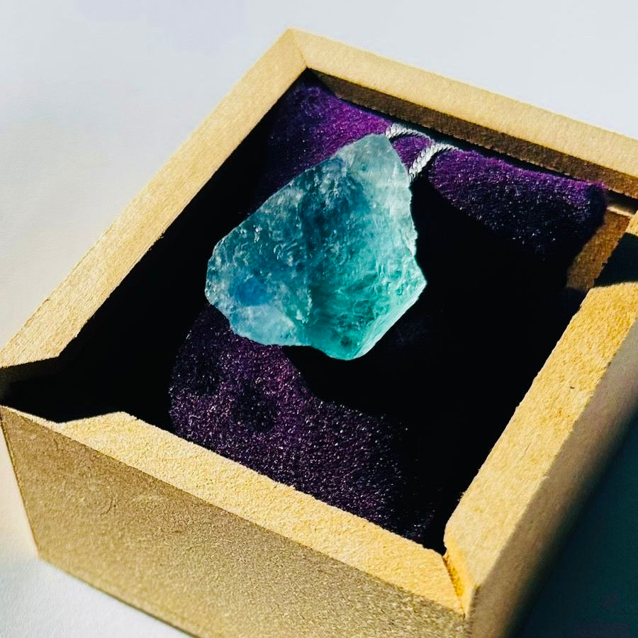 Fluorita Arco-Íris - colar longo 60 cm (prata 925)