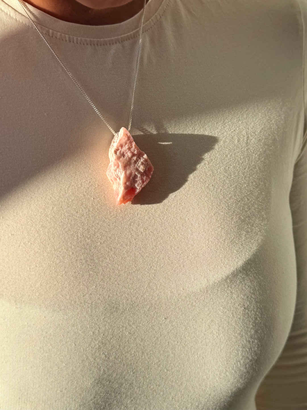 Opala Rosa - colar curto 50 cm (prata 925)