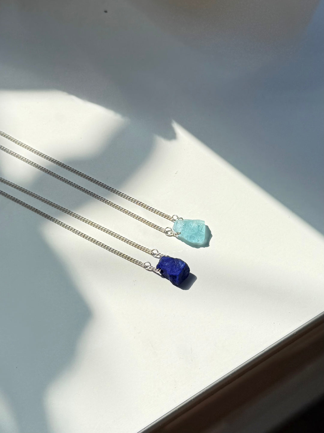 Água Marinha e Lápis Lazuli - escapulário 70 cm (prata 925)