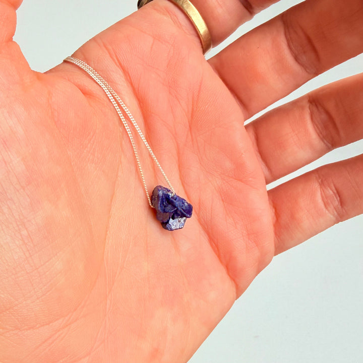 Azurita - colar curto 40 cm (prata 925)