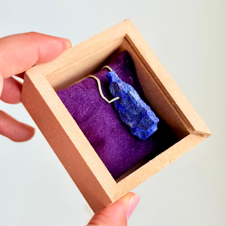 Lápis Lazuli - colar longo 70 cm (prata 925)