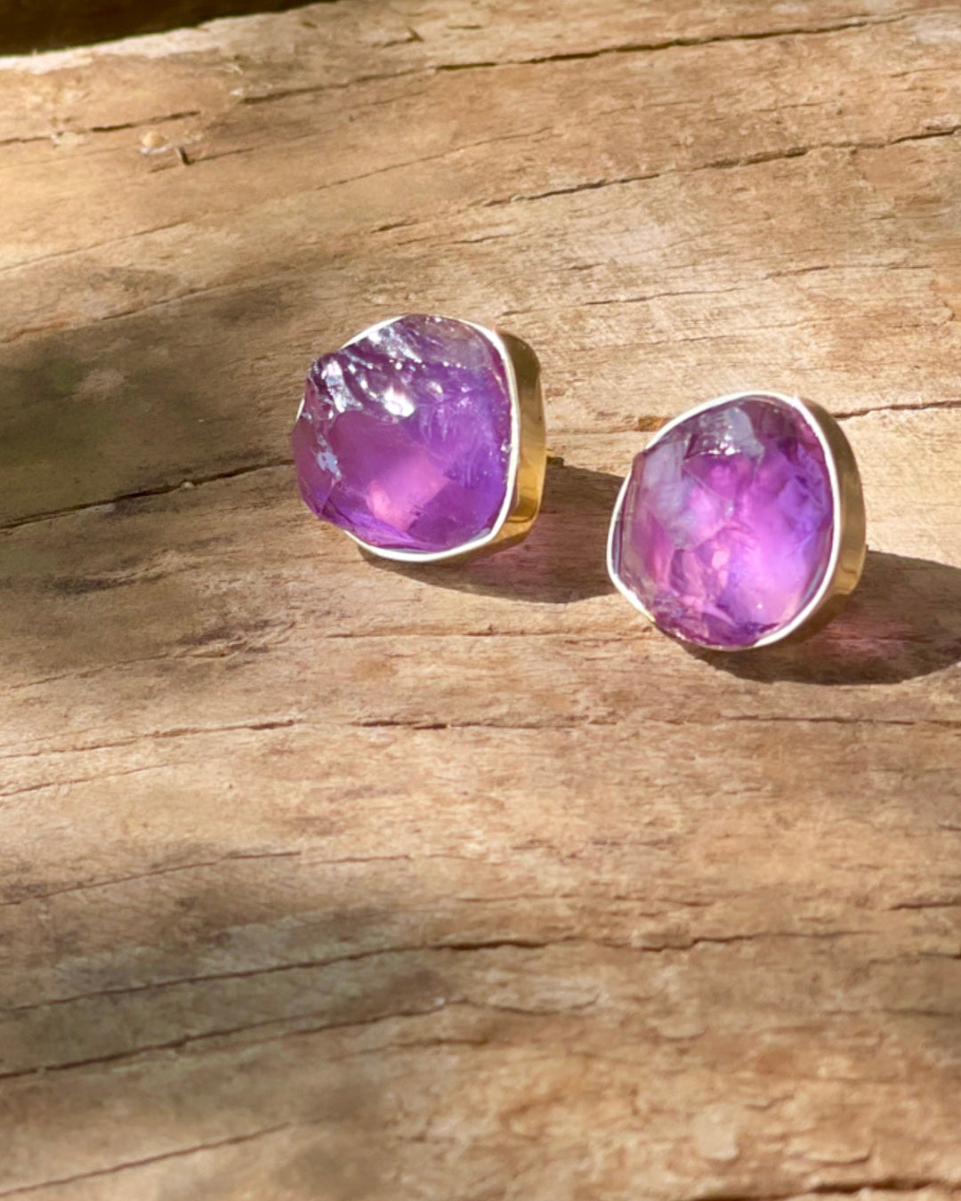 Ametista - brinco moldura M (ouro 18k)