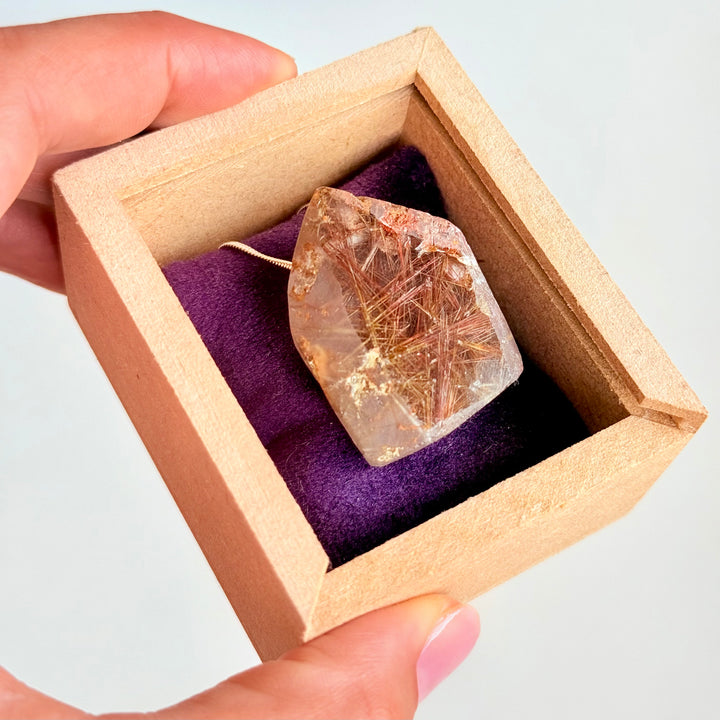 Cristal Rutilado - colar curto 50 cm (prata 925)