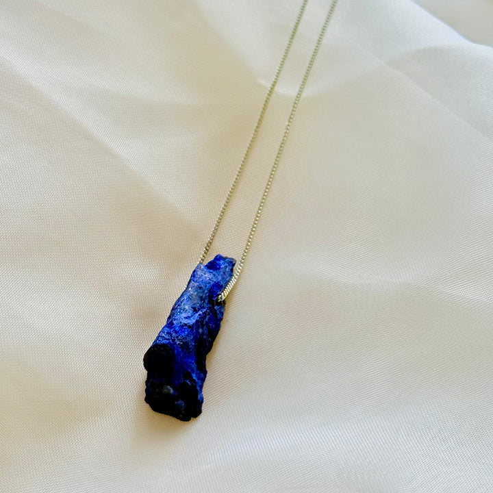 Lápis Lazuli - colar longo 70 cm (prata 925)