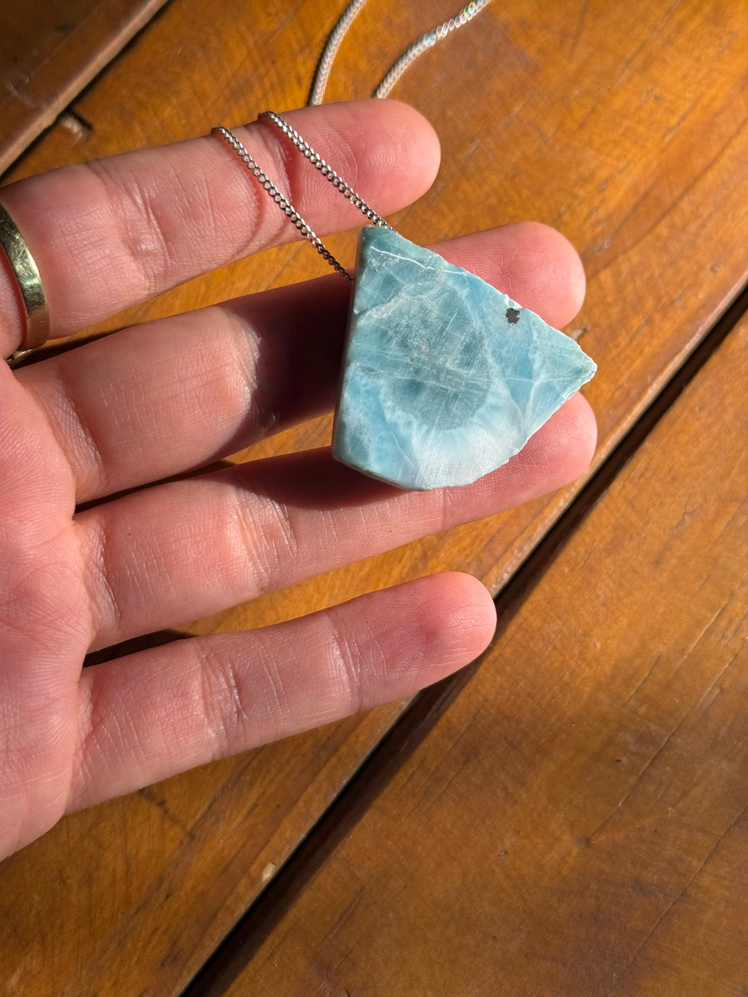 Larimar - colar curto 50 cm (prata 925)