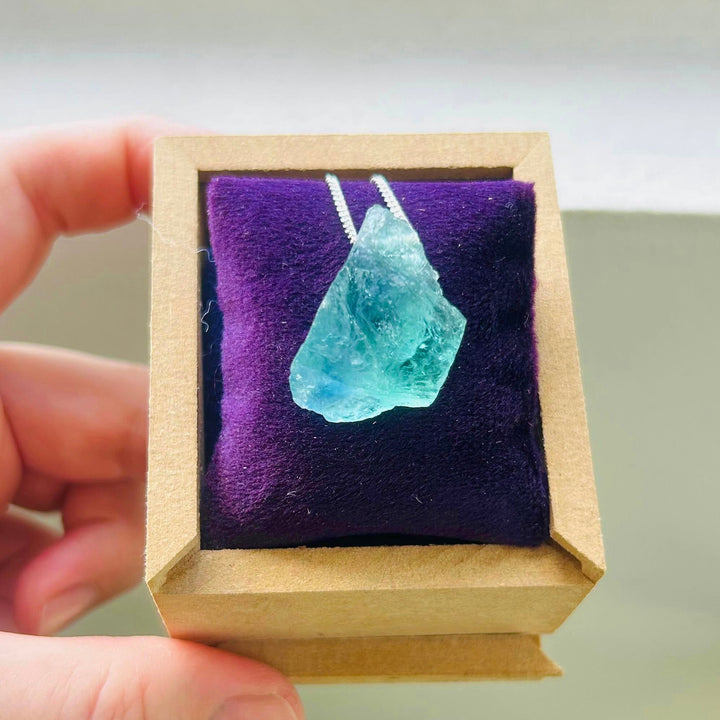 Fluorita Arco-Íris - colar longo 60 cm (prata 925)