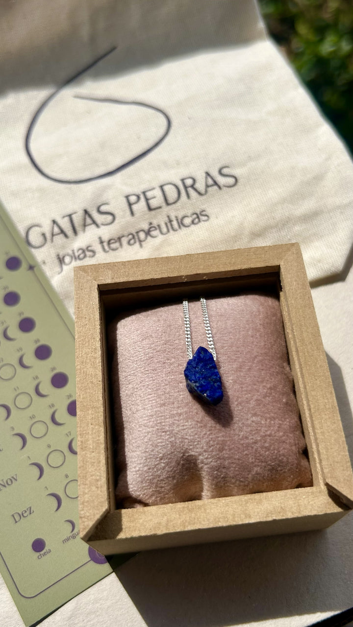 Lápis Lazuli - colar curto 40 cm (prata 925)