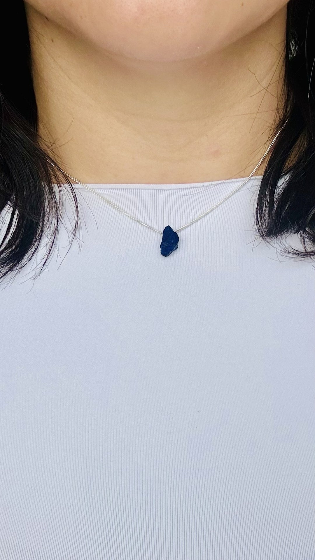 Lápis Lazuli - colar curto 40 cm (prata 925)