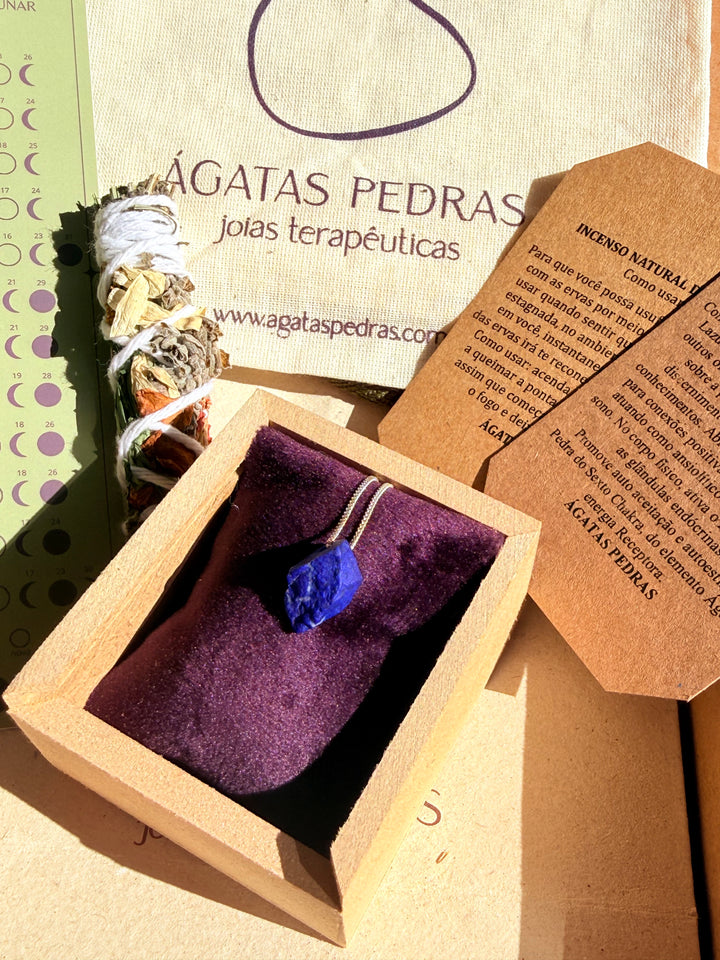 Lápis Lazuli - colar curto 40 cm (prata 925)