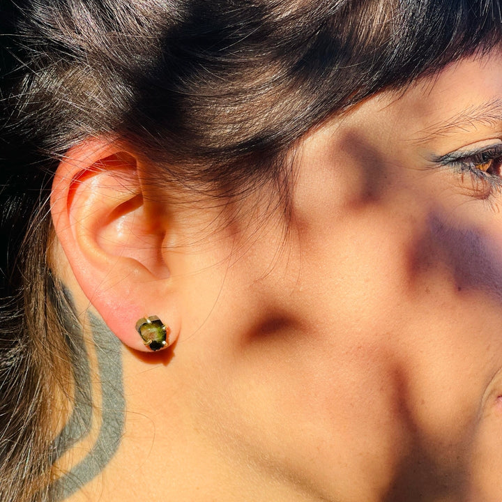 Turmalina Melancia - brinco (ouro 18k)